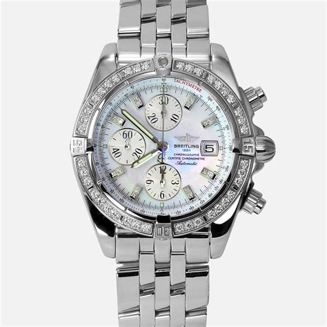 breitling chronomat evolution mop diamond dial bezel|breitling anthracite diamond bezel.